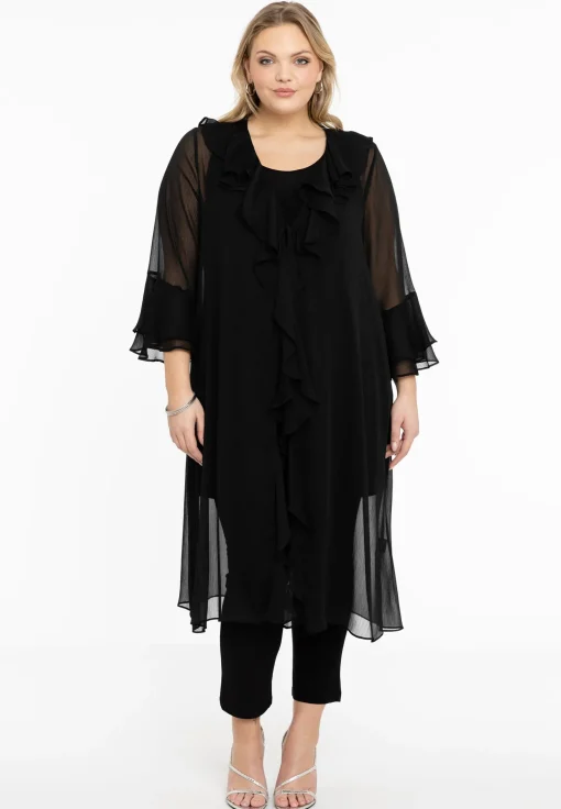 Cardi-blouse met ruches VOILE