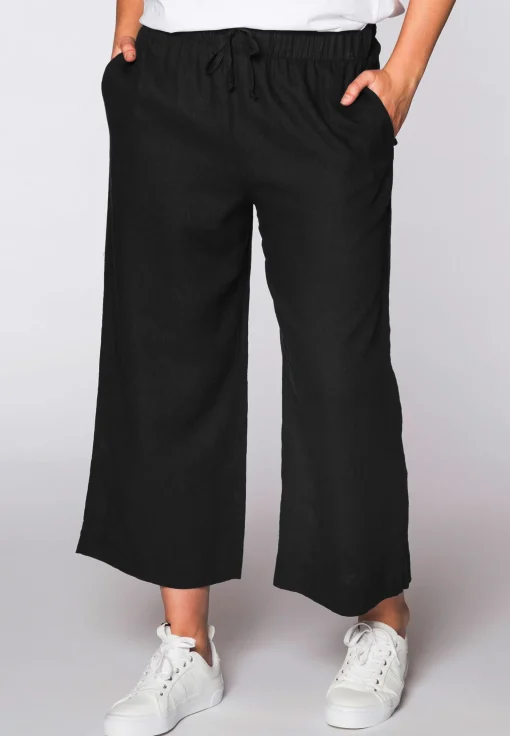 Driekwart broek taillekoord LINEN
