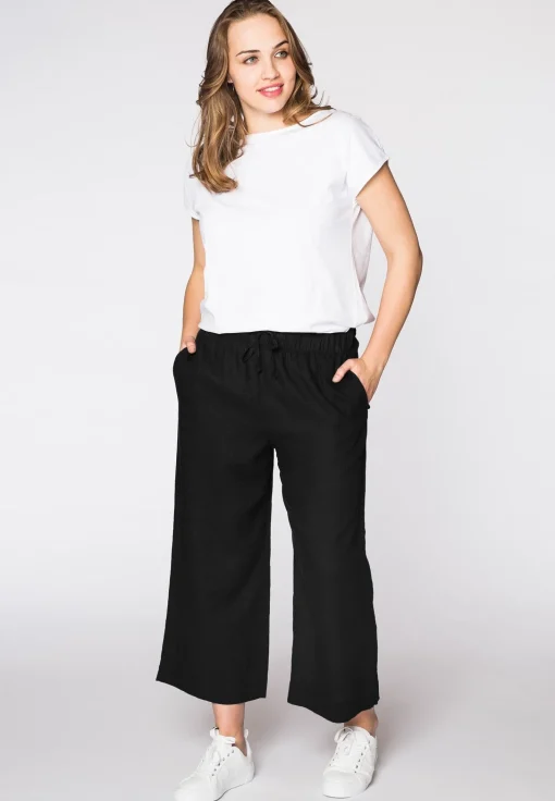 Driekwart broek taillekoord LINEN
