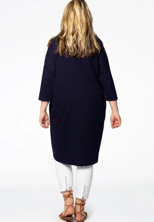 Midi jurk zakken COTTON